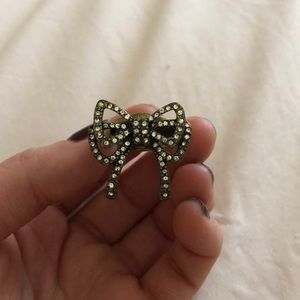 Betsey Johnson Bow Diamond Ring! Size 7!